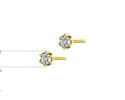 Kolczyki z żółtego i białego złota z brylantami - 0,02 ct - próba 375