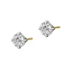 Kolczyki z żółtego i białego złota z brylantami - 0,16 ct - próba 585