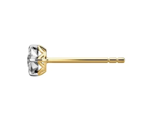 Kolczyki z żółtego i białego złota z brylantami - 0,16 ct - próba 585