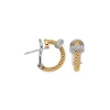 Kolczyki z żółtego i białego złota z brylantami - 0,18 ct - próba 750