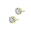 Kolczyki z żółtego i białego złota z brylantami - 0,18 ct - próba 585