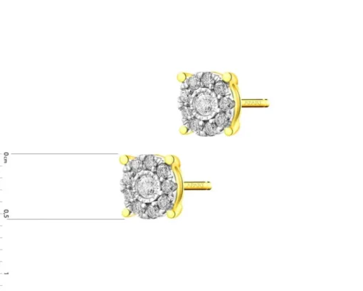 Kolczyki z żółtego i białego złota z brylantami - 0,18 ct - próba 585
