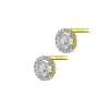 Kolczyki z żółtego i białego złota z diamentami - 0,12 ct - próba 585