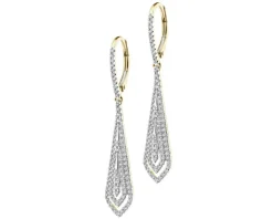 Kolczyki z żółtego złota z brylantami - 0,55 ct - próba 585