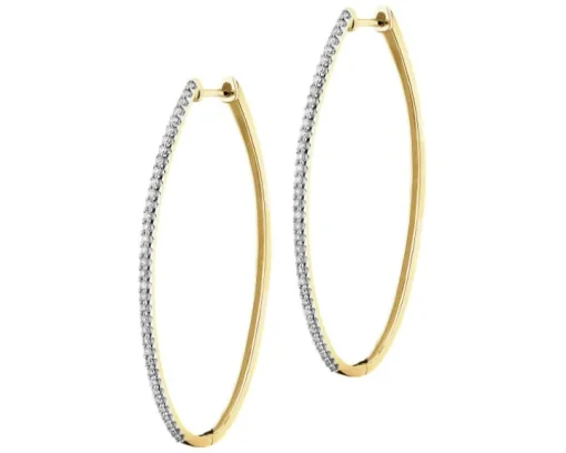 Kolczyki z żółtego złota z brylantami - koła - 0,47 ct - próba 585