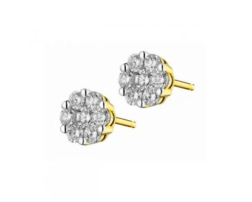 Kolczyki z żółtego złota z brylantami - 0,41 ct - próba 585