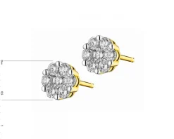 Kolczyki z żółtego złota z brylantami - 0,41 ct - próba 585