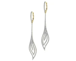 Kolczyki z żółtego złota z brylantami - 0,77 ct - próba 585
