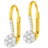 Kolczyki z żółtego złota z brylantami - 0,32 ct - próba 585