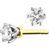 Kolczyki z żółtego złota z brylantami - 0,16 ct - próba 585