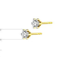 Kolczyki z żółtego złota z brylantami - 0,36 ct - próba 750
