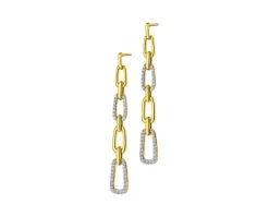 Kolczyki z żółtego złota z brylantami - 0,44 ct - próba 585