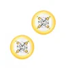 Kolczyki z żółtego złota z brylantami - koła - 0,16 ct - próba 585