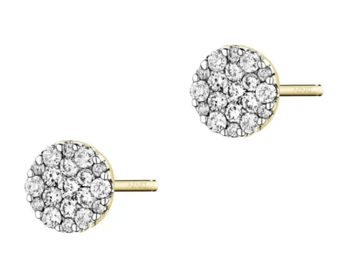 Kolczyki z żółtego złota z brylantami - 0,48 ct - próba 585