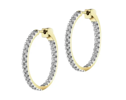 Kolczyki z żółtego złota z brylantami - koła - 1,46 ct - próba 585
