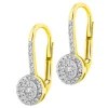 Kolczyki z żółtego złota z brylantami - 0,19 ct - próba 585