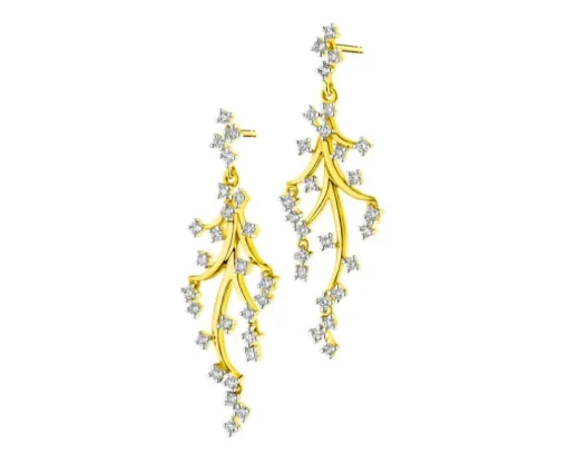 Kolczyki z żółtego złota z brylantami - 0,81 ct - próba 585