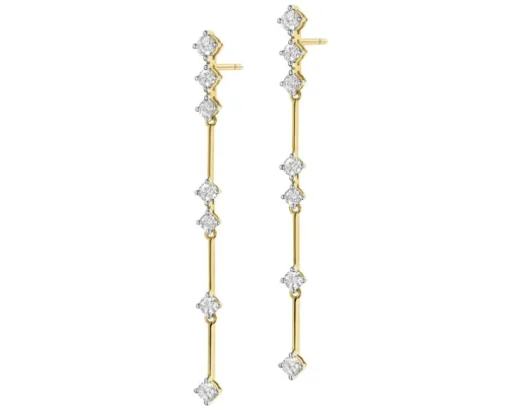 Kolczyki z żółtego złota z brylantami - 1,06 ct - próba 750