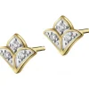 Kolczyki z żółtego złota z brylantami - 0,05 ct - próba 375