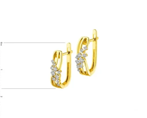 Kolczyki z żółtego złota z brylantami - 0,29 ct - próba 585