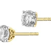 Kolczyki z żółtego złota z brylantami - 0,69 ct - próba 585