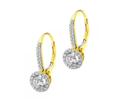 Kolczyki z żółtego złota z brylantami - 0,86 ct - próba 750