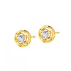 Kolczyki z żółtego złota z brylantami - 0,17 ct - próba 585