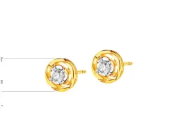 Kolczyki z żółtego złota z brylantami - 0,17 ct - próba 585
