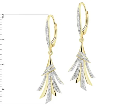 Kolczyki z żółtego złota z diamentami - 0,31 ct - próba 585