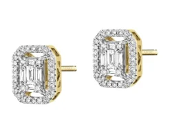Kolczyki z żółtego złota z diamentami - 0,40 ct - próba 585