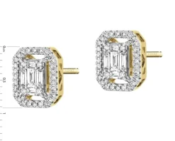 Kolczyki z żółtego złota z diamentami - 0,40 ct - próba 585