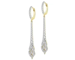 Kolczyki z żółtego złota z diamentami - 1,22 ct - próba 585