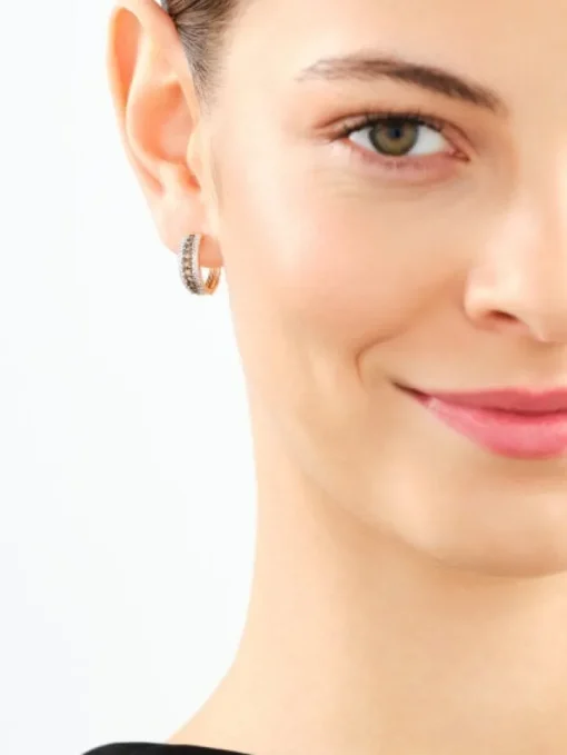 Kolczyki z żółtego złota z diamentami - koła - 0,71 ct - próba 585