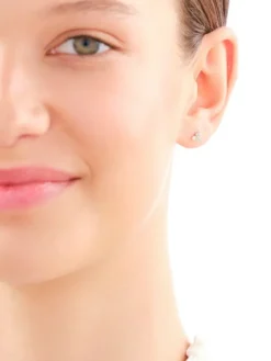 Kolczyki z żółtego złota z diamentami i topazami - próba 375