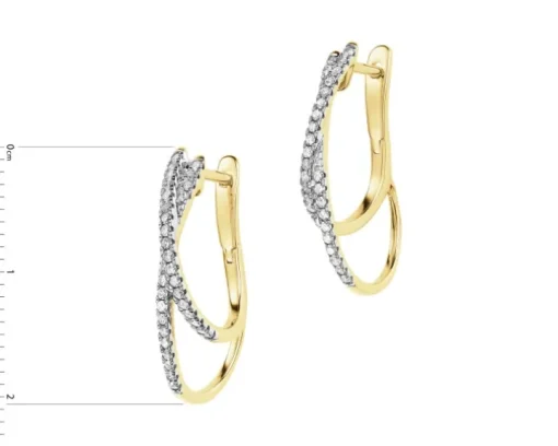 Kolczyki z żółtego złota z diamentami - 0,25 ct - próba 585