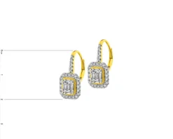 Kolczyki z żółtego złota z diamentami - 0,72 ct - próba 585