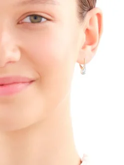 Kolczyki z żółtego złota z diamentami i topazami - próba 375