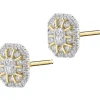 Kolczyki z żółtego złota z diamentami - 0,40 ct - próba 585