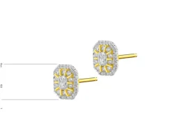Kolczyki z żółtego złota z diamentami - 0,40 ct - próba 585