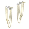 Kolczyki z żółtego złota z diamentami - 0,05 ct - próba 375