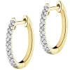 Kolczyki z żółtego złota z diamentami - koła - 0,12 ct - próba 585