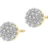 Kolczyki z żółtego złota z diamentami - 0,16 ct - próba 585