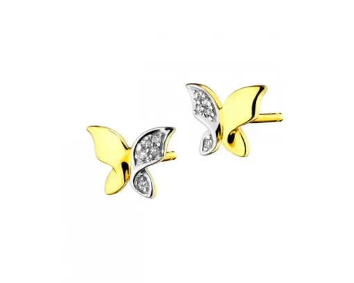 Kolczyki z żółtego złota z diamentami - 0,83 ct - próba 585