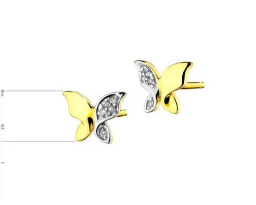 Kolczyki z żółtego złota z diamentami - 0,83 ct - próba 585