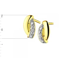 Kolczyki z żółtego złota z diamentami - 0,008 ct - próba 585