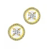 Kolczyki z żółtego złota z diamentami - koła - 0,33 ct - próba 585