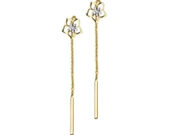 Kolczyki z żółtego złota z diamentami - 0,02 ct - próba 375