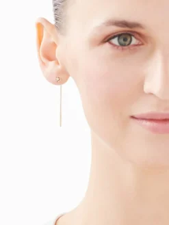 Kolczyki z żółtego złota z diamentami - 0,02 ct - próba 375