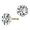Kolczyki z żółtego złota z diamentami - 0,008 ct - próba 375