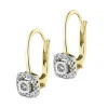 Kolczyki z żółtego złota z diamentami - 0,16 ct - próba 585